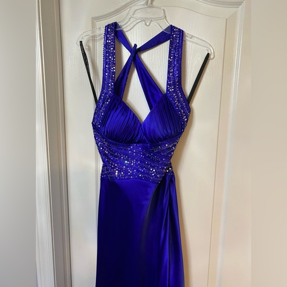 Royal Blue evening, dress gown floor length size 9/10 zum zum by niki Livas - Picture 3 of 8